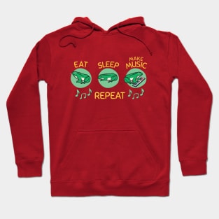 Eat sleep music funny frog Hoodie